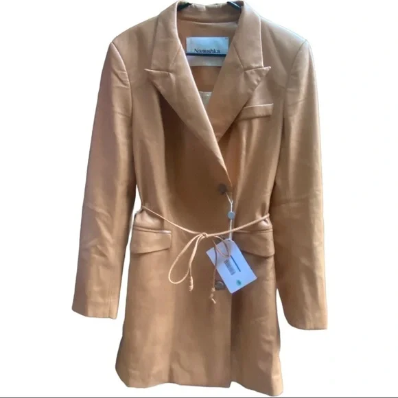 chinese dress ladies BACK TO BUSINESS FAUX LEATHER DETAIL PLEATED BLAZER DRESS – AKIRA